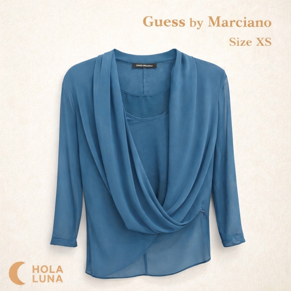 GUESS BY MARCIANO DRAPED BLOUSE
